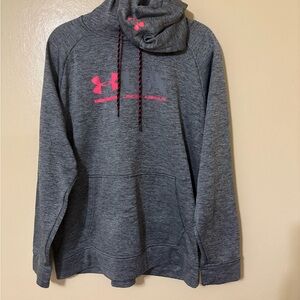 LG Women's Gray Cowl Neck Sweater with Pink Accents